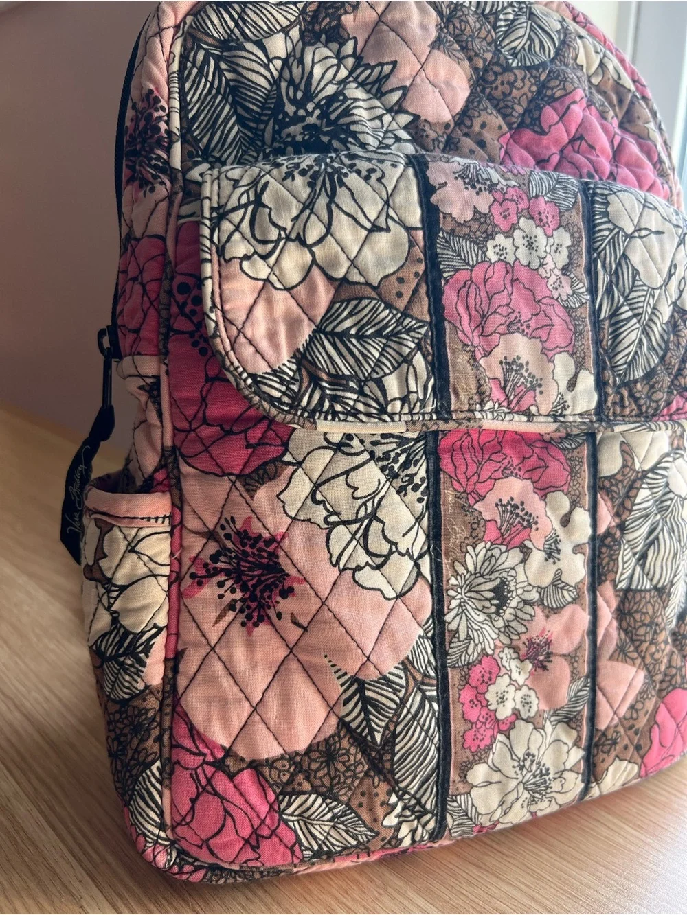 Vera Bradley Small Backpack Mocha Rouge Retired